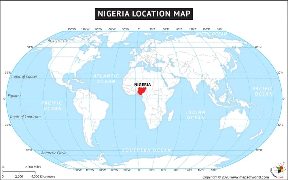 Where is Nigeria Located on the Map of Africa